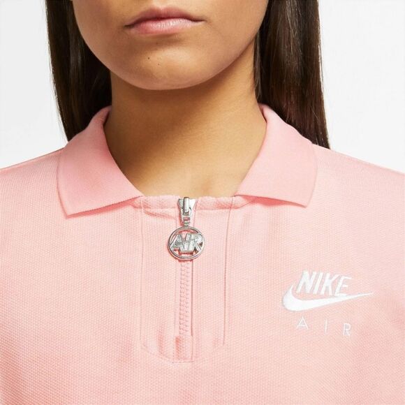 Nike Air Women's Pique Polo Cropped Top in Pink Size Small - Picture 4 of 9